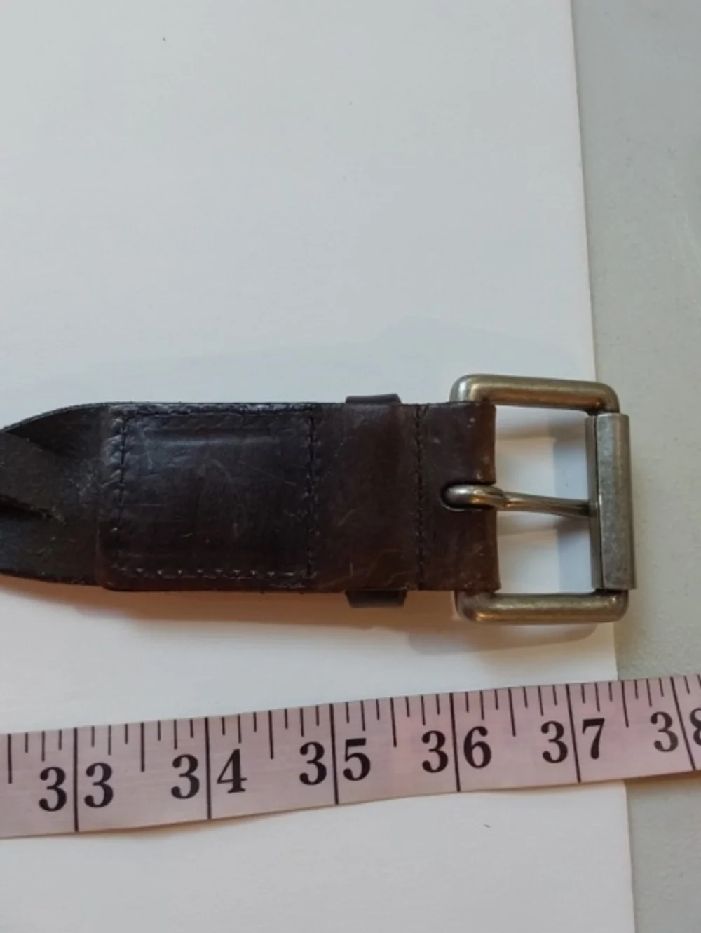 Talbots| Womens Dark Brown Premium Leather Woven Belt Silver Roll Buckle Xs - S